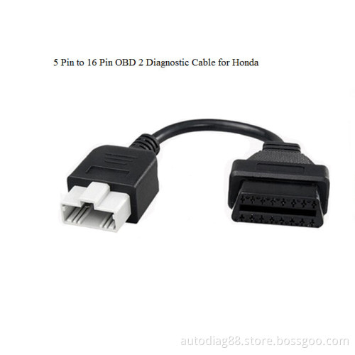 for Honda 5pin Male to 16pin OBD Obdii Female Connector